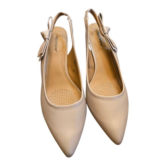 NWOT  -  COMFORTVIEW Beige/Cream Slingback Pumps sz 12  -  NWOT - Picture 3 of 10